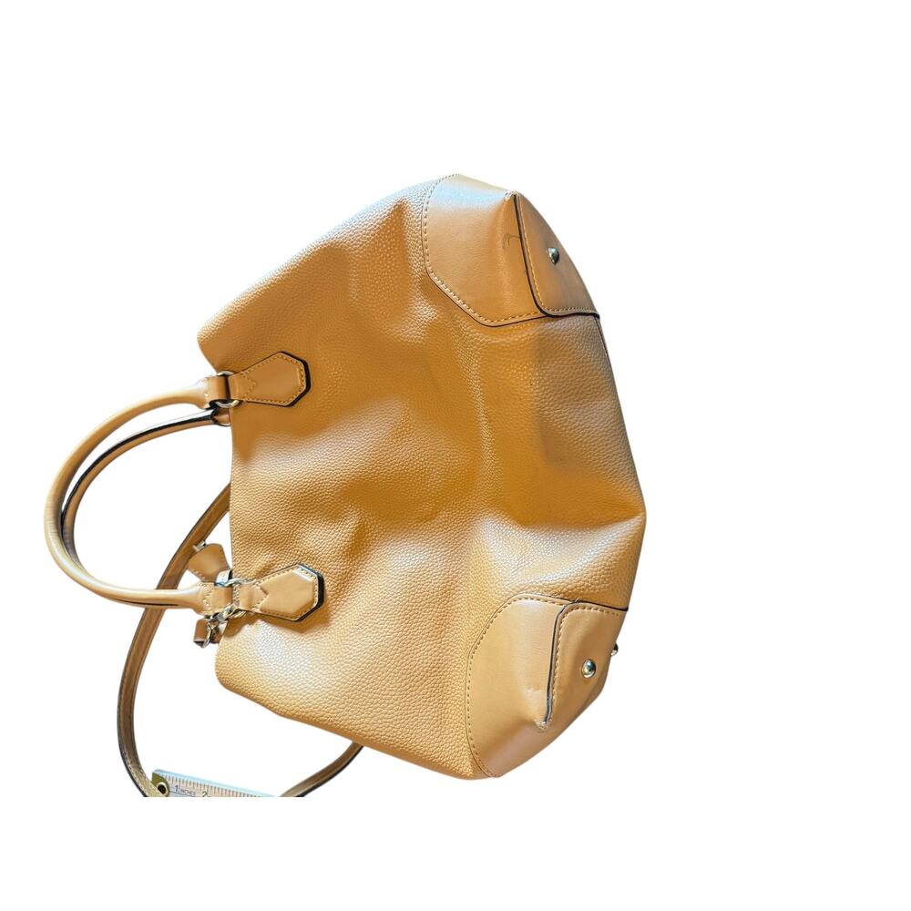 Nine West Mustard Yellow Tote Purse Leather Look Stylish Shoulder Handbag
